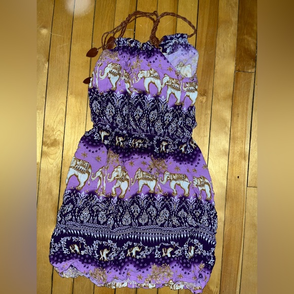 PURPLE SPRING/SUMMER ELEPHANT DRESS - Picture 3 of 3